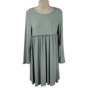 Miduo Long Sleeve Casual A-Line Mini Dress sz L, Mint